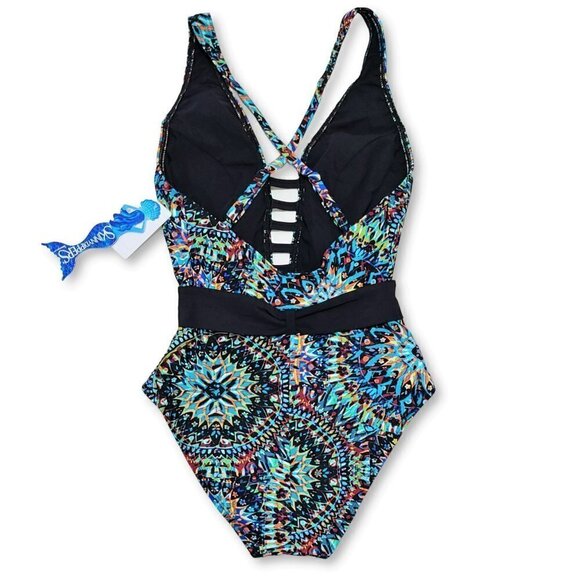 NWT Skinny Dippers By Miraclesuit Motley Tiffi Tummy Control One-Piece Swimsuit - Picture 6 of 7